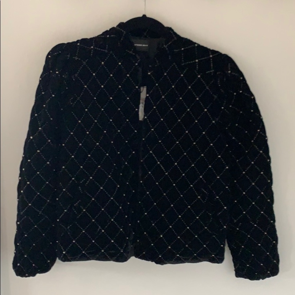Something Navy Black Quilted Jacket